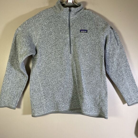 Patagonia Women's Better Sweater 1/4 Zip Fleece Pullover Large Heather Gray - Picture 2 of 12